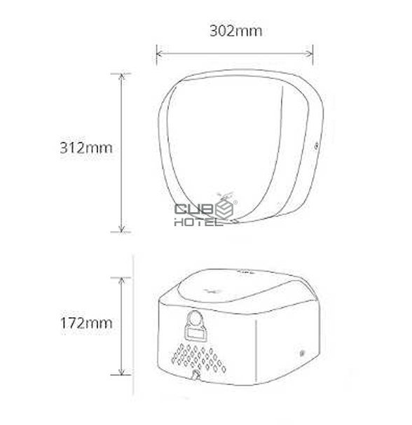 Secador Mãos Inox Escovado Filtro Hepa Baixo Consumo